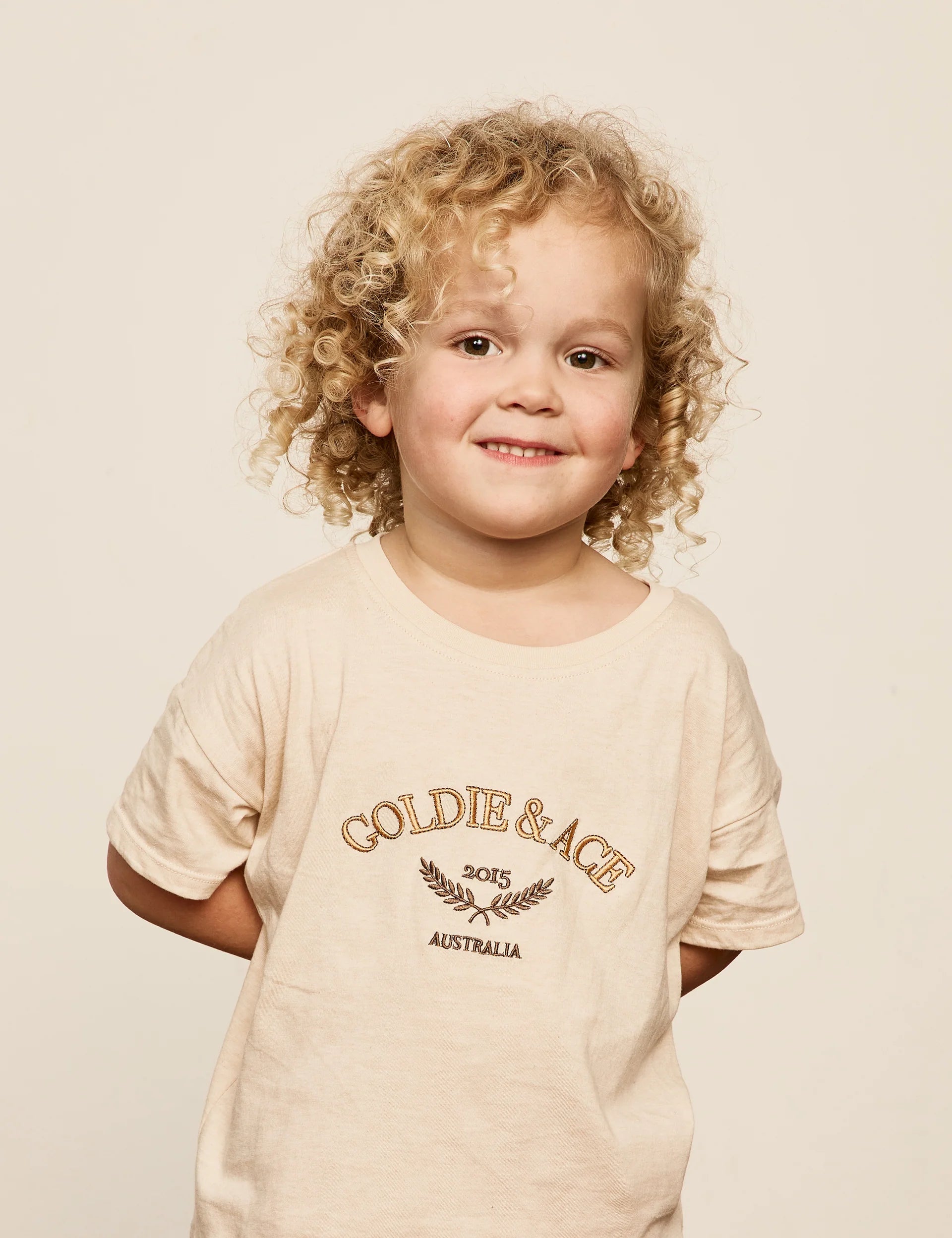 Goldie + Ace Legacy Embroidered T-Shirt - Oatmeal
