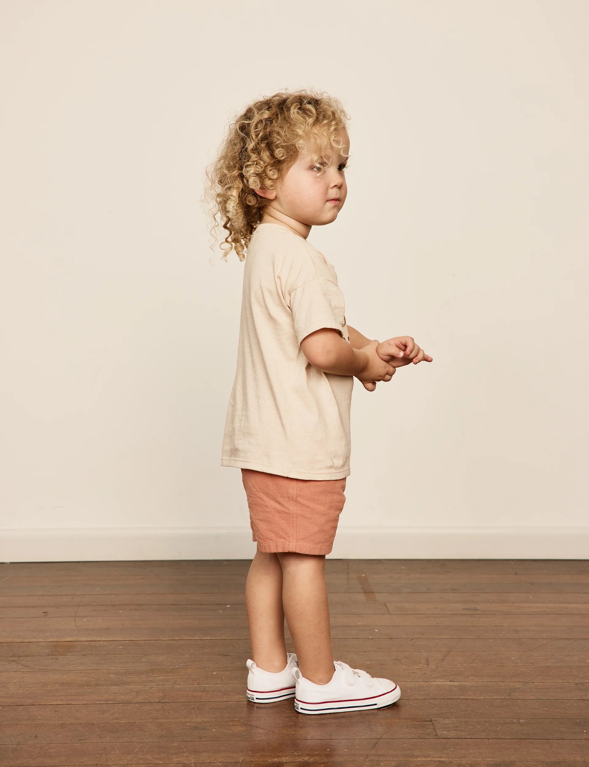 Goldie + Ace Legacy Embroidered T-Shirt - Oatmeal