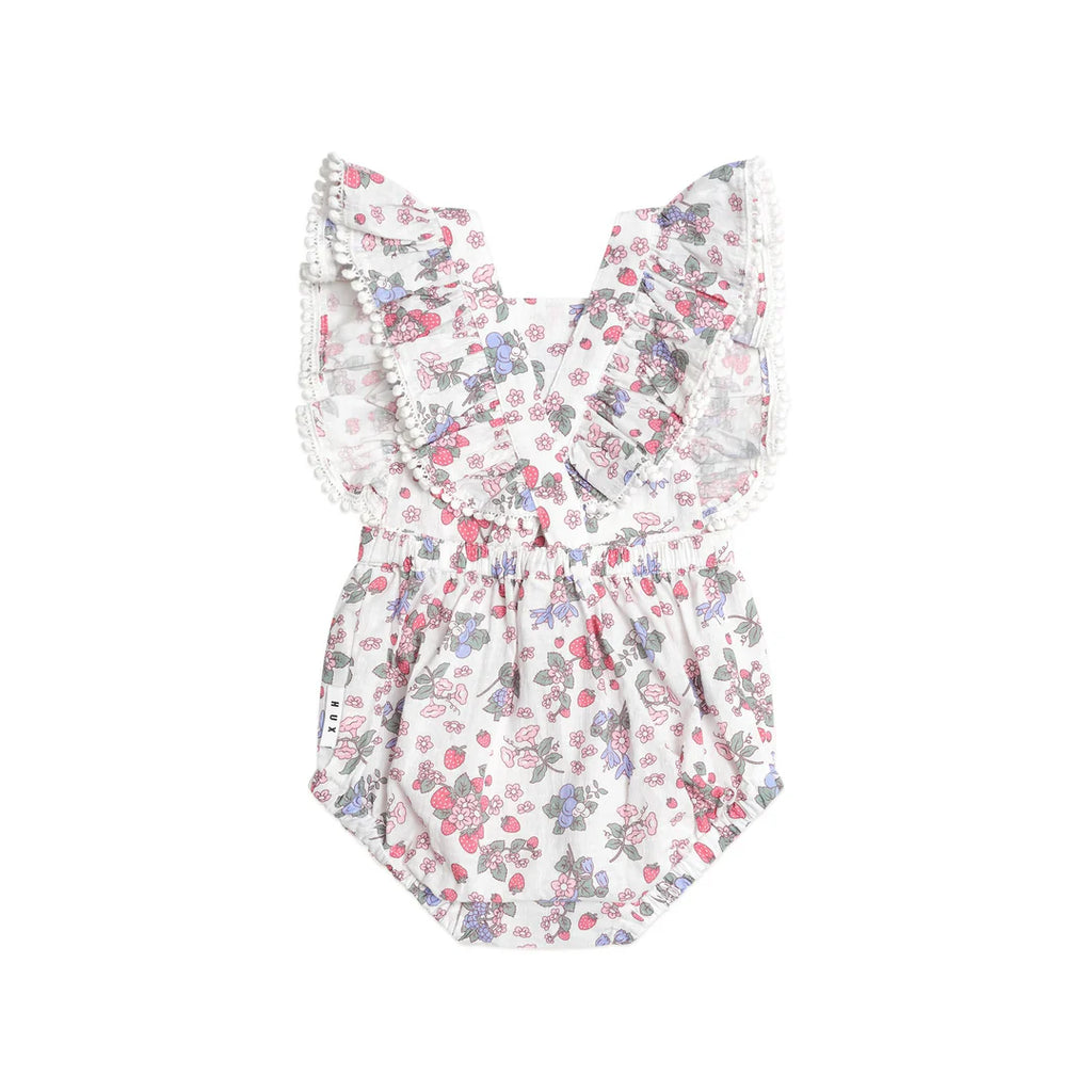 Huxbaby Strawberry Garden Playsuit - Cream