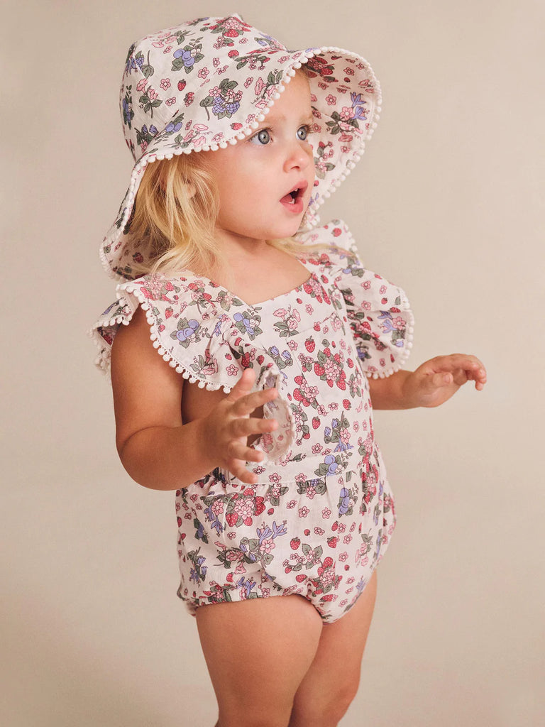 Huxbaby Strawberry Garden Playsuit - Cream