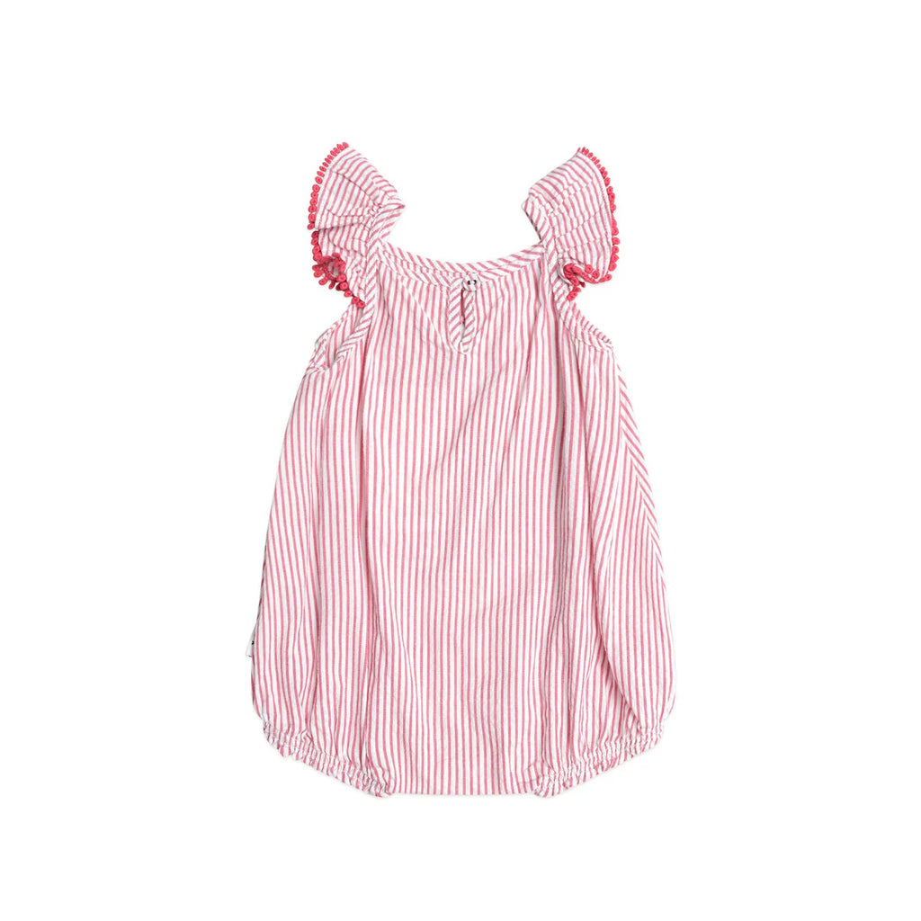 Huxbaby Gingerbread Frill Playsuit - Cherry/Almond Milk
