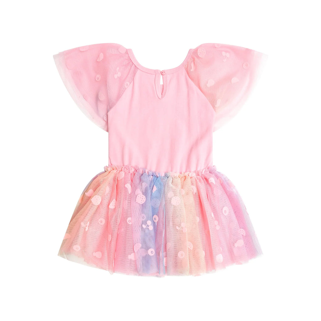 Huxbaby Rainbow Unicorn Tulle Dress - Strawberry