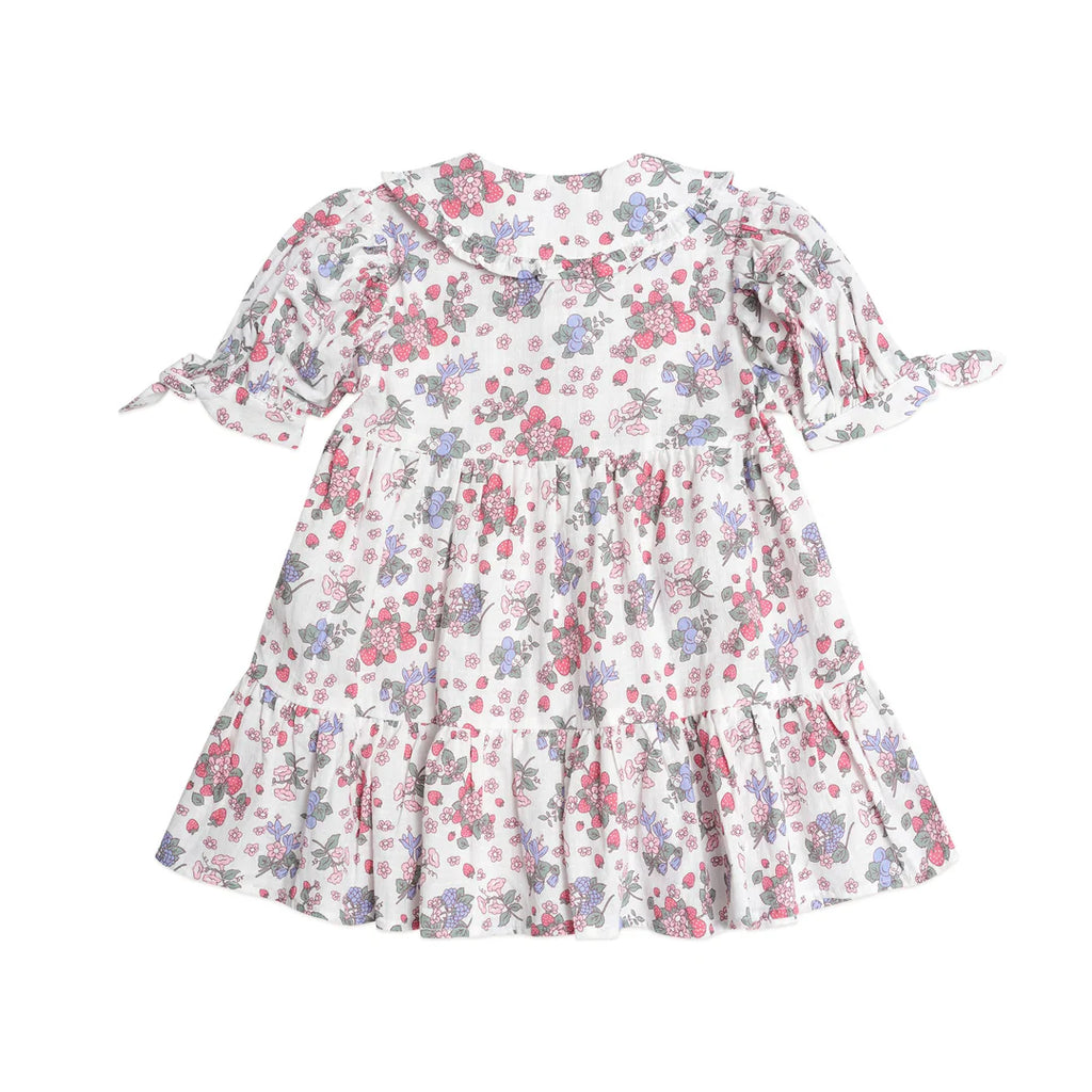 Huxbaby Strawberry Garden Tiered Smock Dress - Cream
