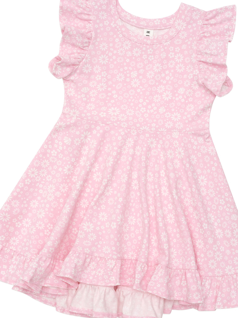 Huxbaby Daisy Seashell Frill Swing Dress - Lilac Mist