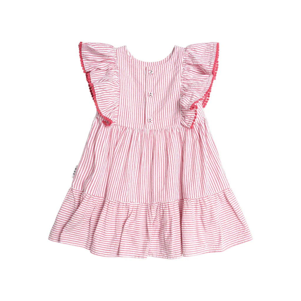 Huxbaby Cherry Pie Stripe Dress - Cherry/Almond Milk