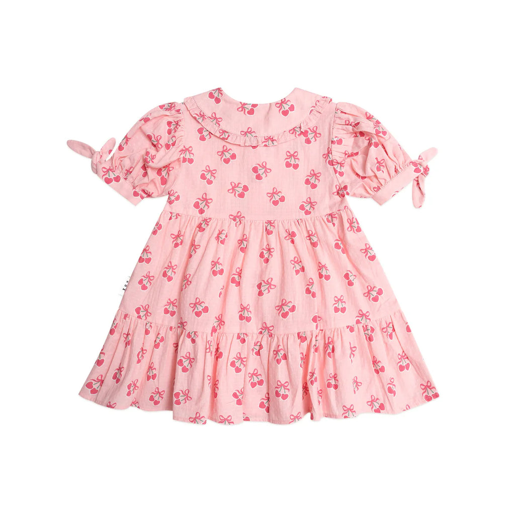 Huxbaby Cherry Pie Tiered Smock Dress - Apricot