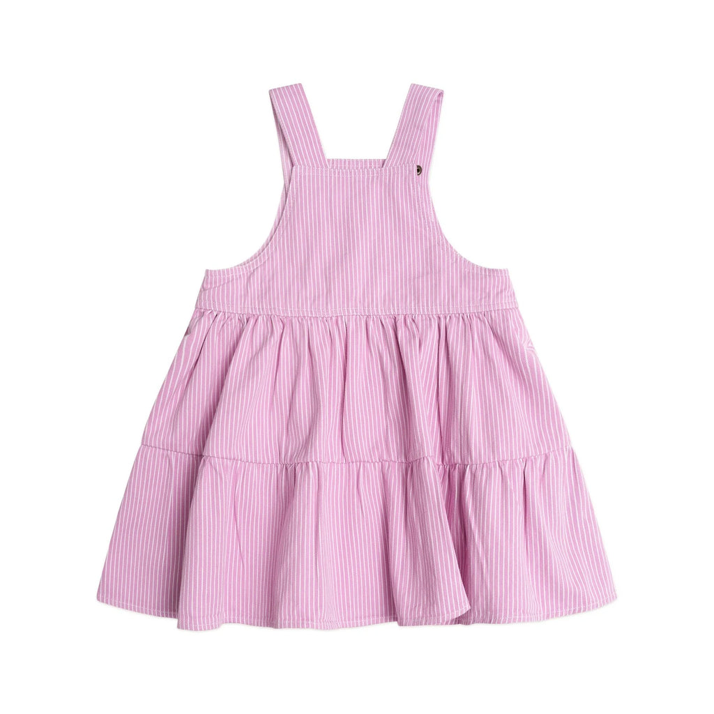 Huxbaby Candy Stripe Pinafore Dress - Magenta/Almond Milk