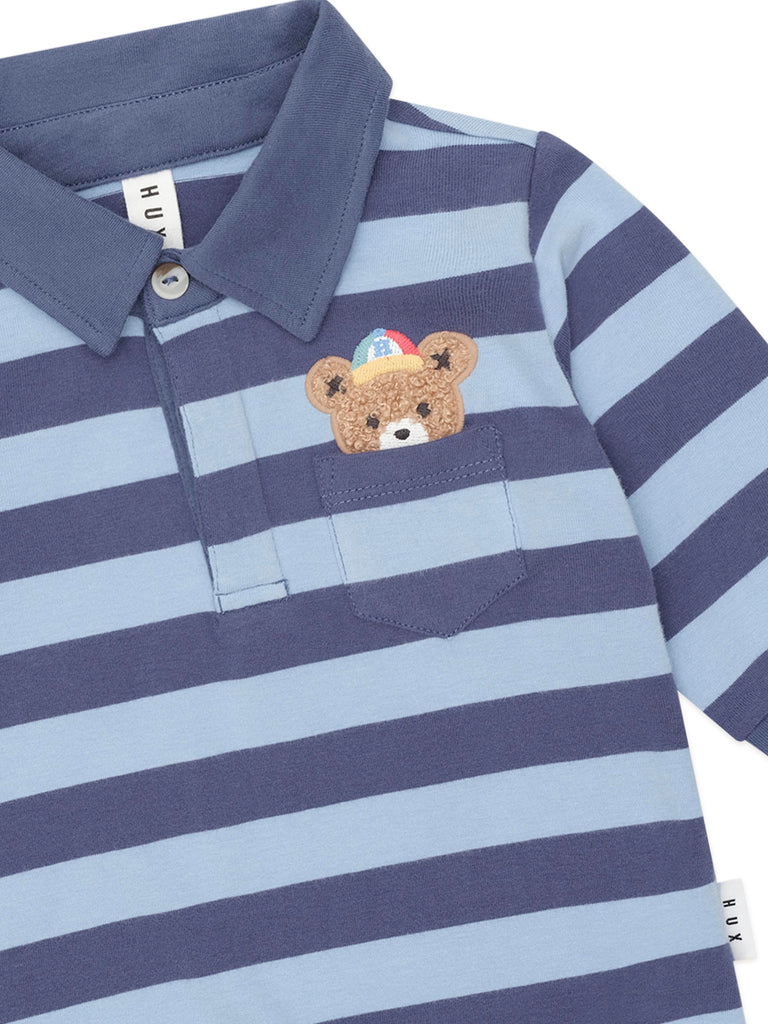 Huxbaby Peeping Hux Polo - Blue Stripe