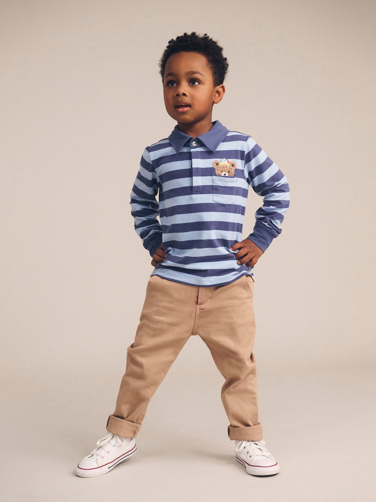 Huxbaby Peeping Hux Polo - Blue Stripe