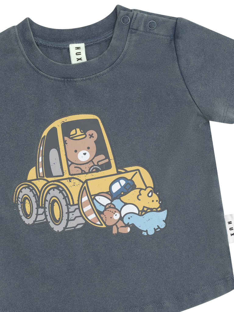 Huxbaby Digger Hux T-Shirt - Washed Navy