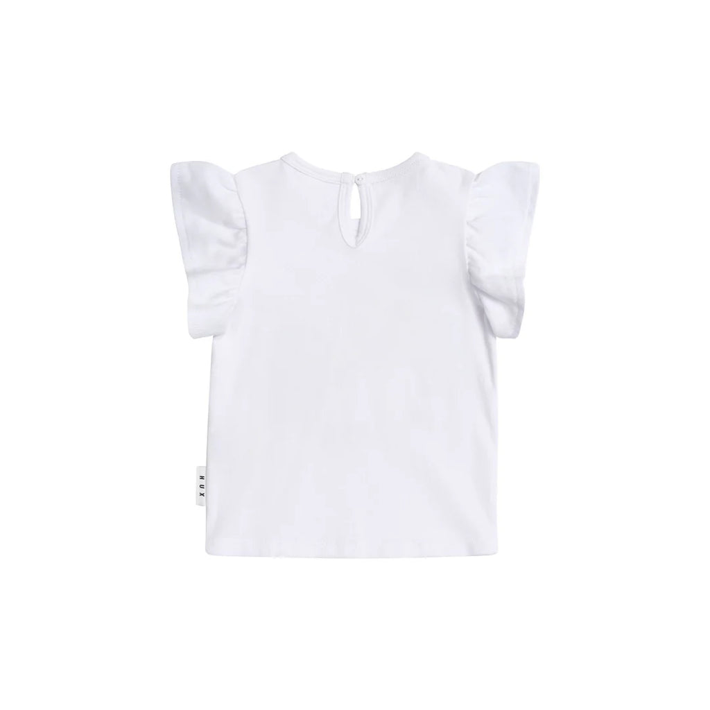 Huxbaby Tutti Frutti Unicorn Frill Tee - White