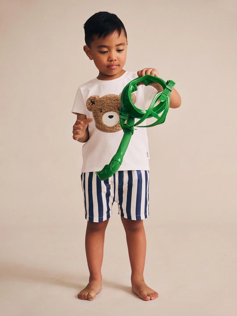 Huxbaby Furry Huxbear Crisp White Tee - White