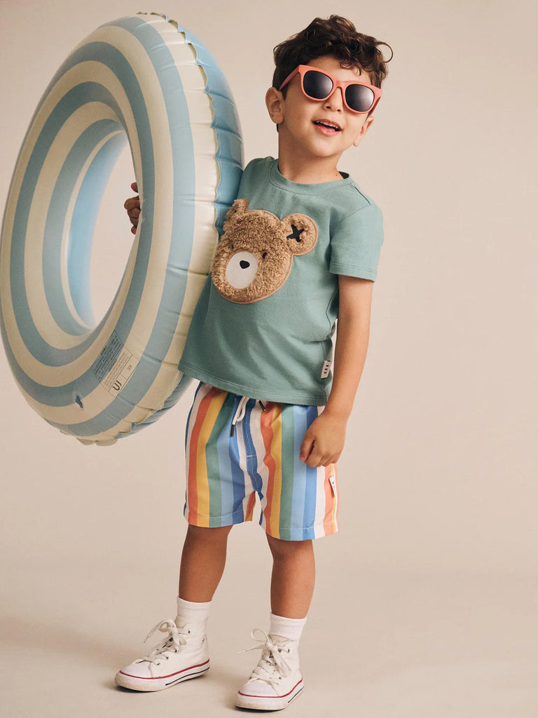 Huxbaby Furry Huxbear Tee - Granite Green