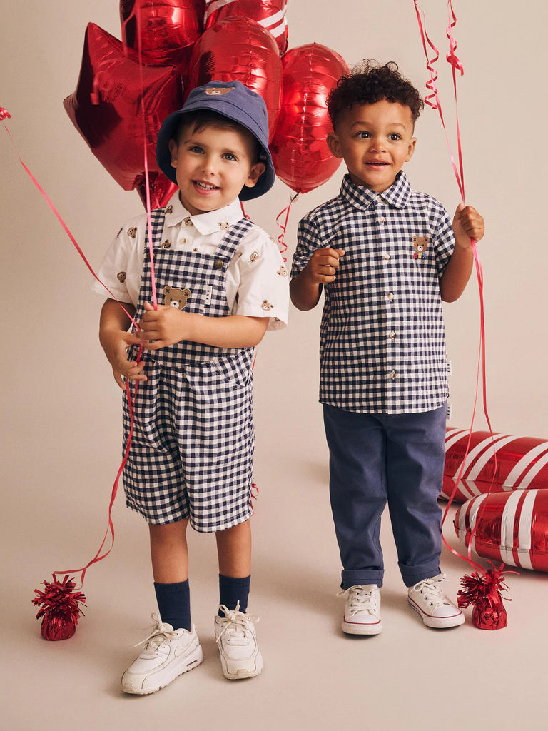 Huxbaby Shortsleeve Huxbear Button Up - Crisp White