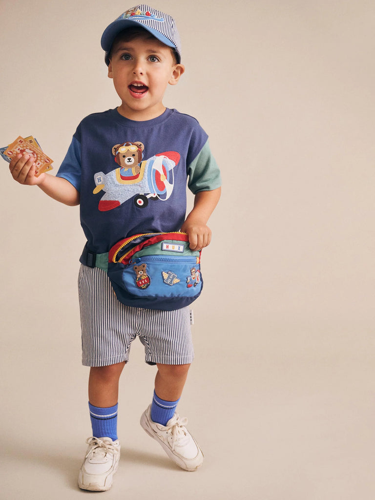 Huxbaby Classic Stripe Chino Shorts - Navy/Almond Milk