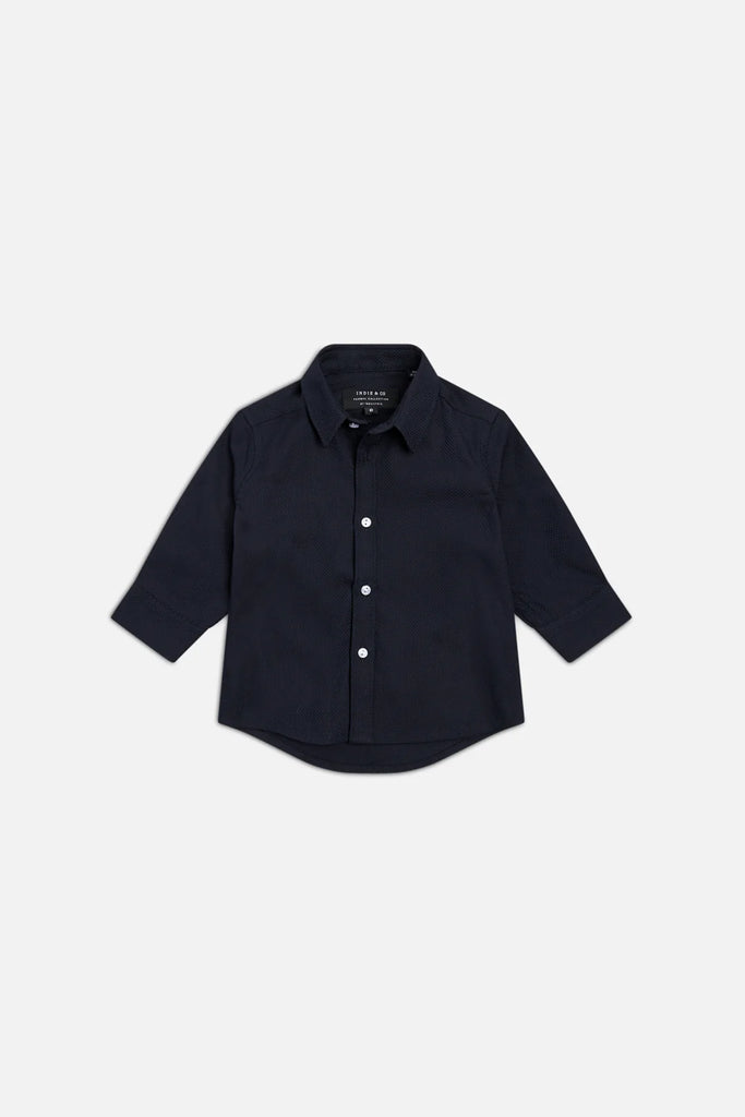 Indie Kids Navy Core Formal Shirt (000-2 Years)