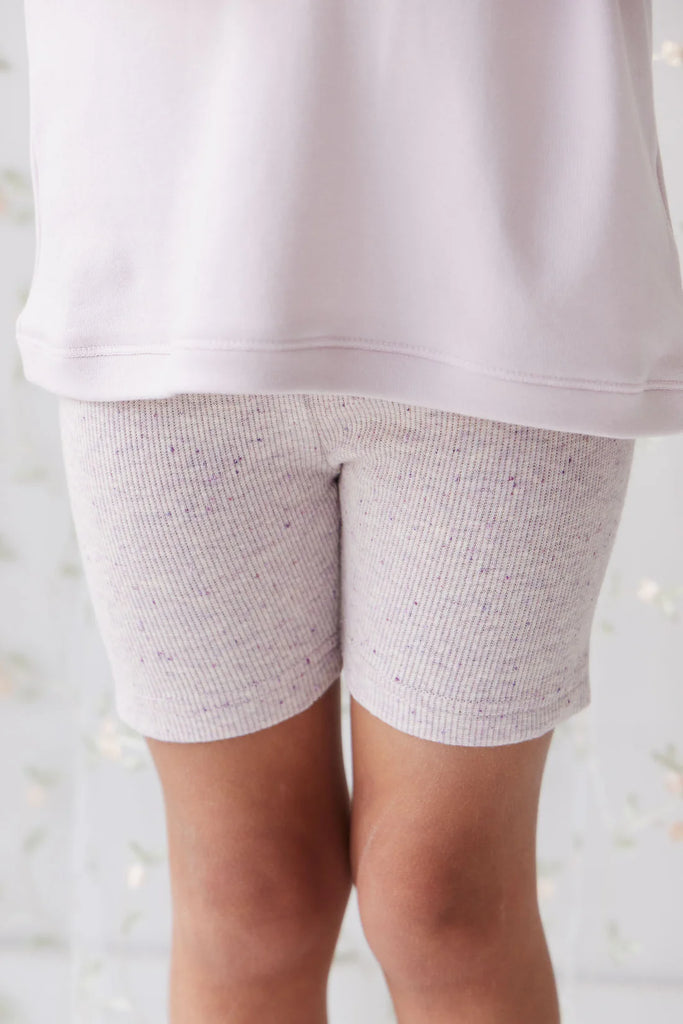 Jamie Kay Organic Cotton Fine Rib Elisa Bike Short - Lavender Fleck