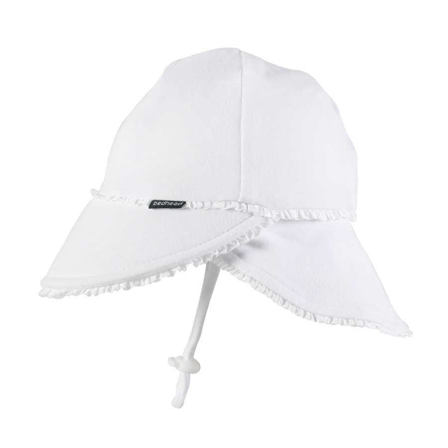Bedhead Hats Legionnaire Ruffle Trim Flap Sun Hat - White