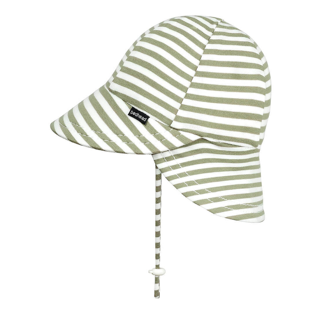Bedhead Hats Legionnaire Flap Sun Hat - Khaki Stripe