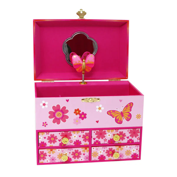 Pink Poppy Vibrant Vacation Medium Musical Jewellery Box