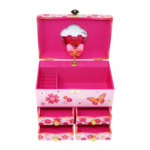 Pink Poppy Vibrant Vacation Medium Musical Jewellery Box