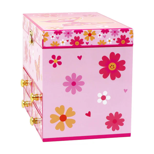 Pink Poppy Vibrant Vacation Medium Musical Jewellery Box