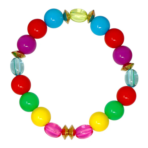 Pink Poppy Rainbow Beaded Necklace/Bracelet Set