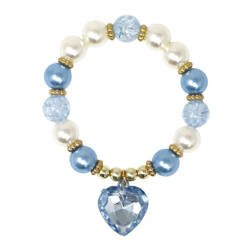 Pink Poppy Dance Pearl Heart Necklace and Bracelet Set