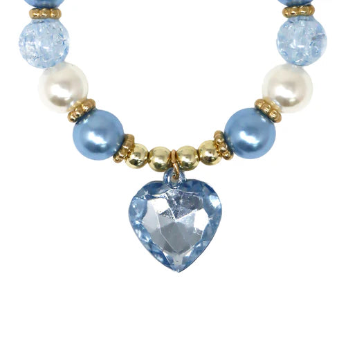 Pink Poppy Dance Pearl Heart Necklace and Bracelet Set