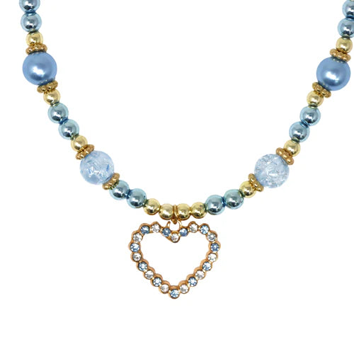 Pink Poppy Dance Pearl Heart Necklace and Bracelet Set