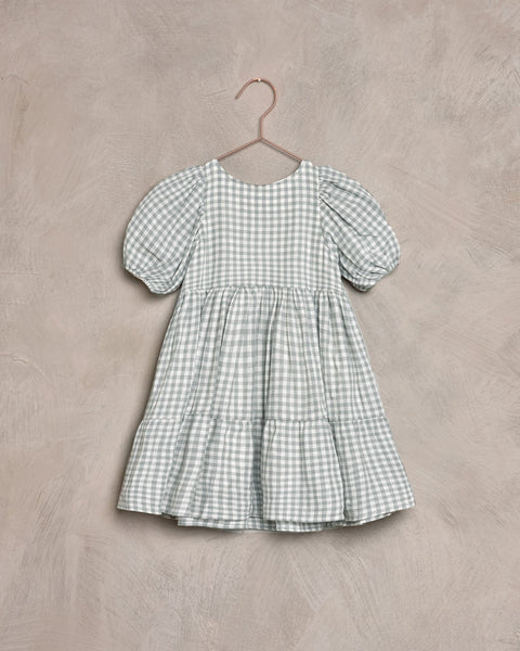 Nora Lee Chloe Dress - Dusty Blue Gingham