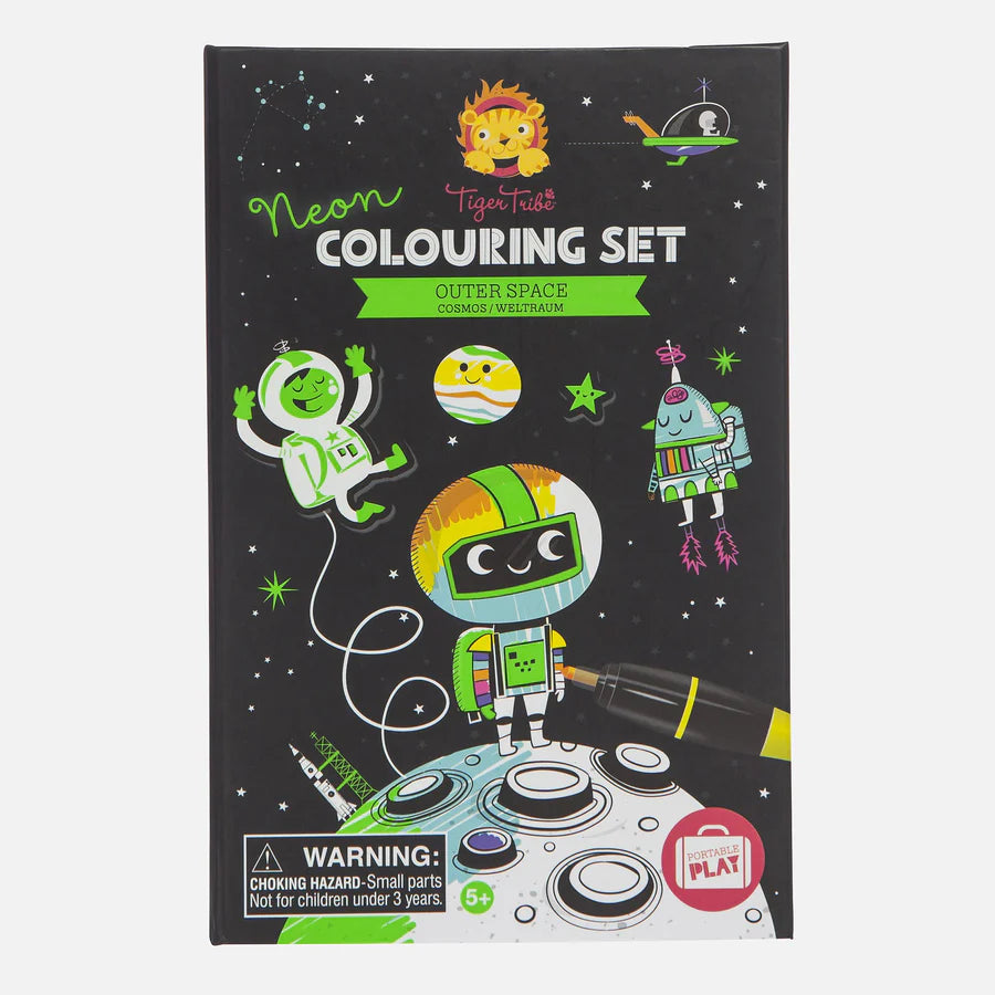 Tiger Tribe Neon Colouring Set - Outer Space