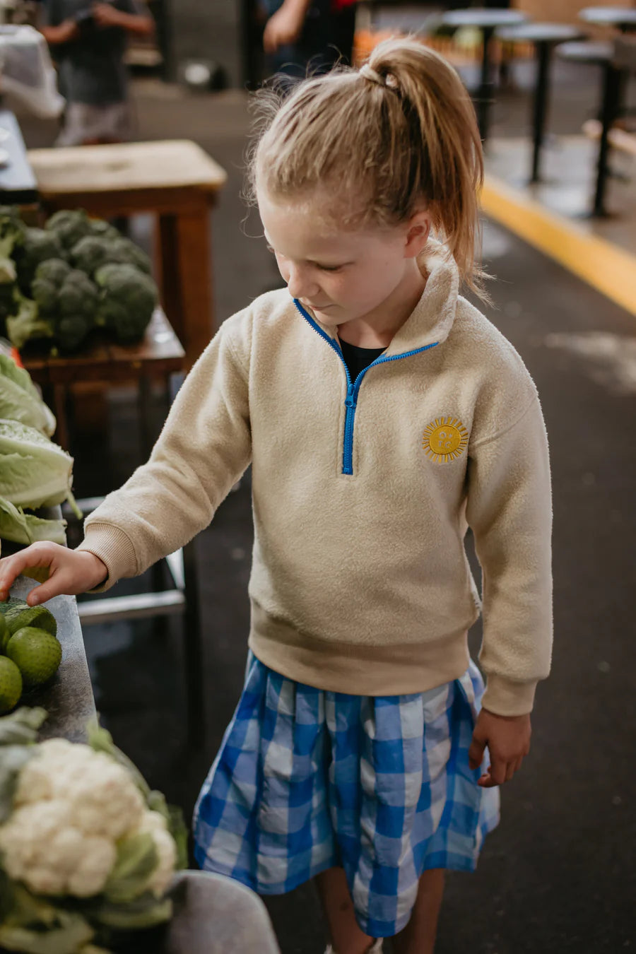 Olive and The Captain Fleeced Zip Pullover - Ecru