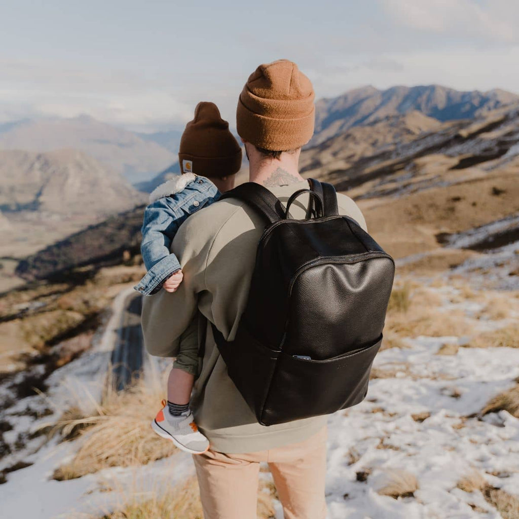 OiOi Multitasker Nappy Backpack - Black Faux Leather