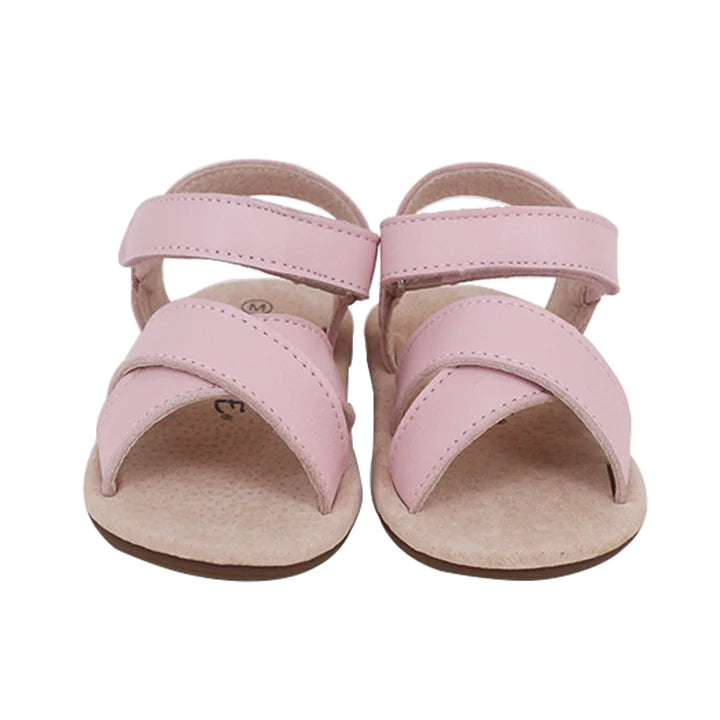 Skeanie Shoes Cross Leather Sandals Pink