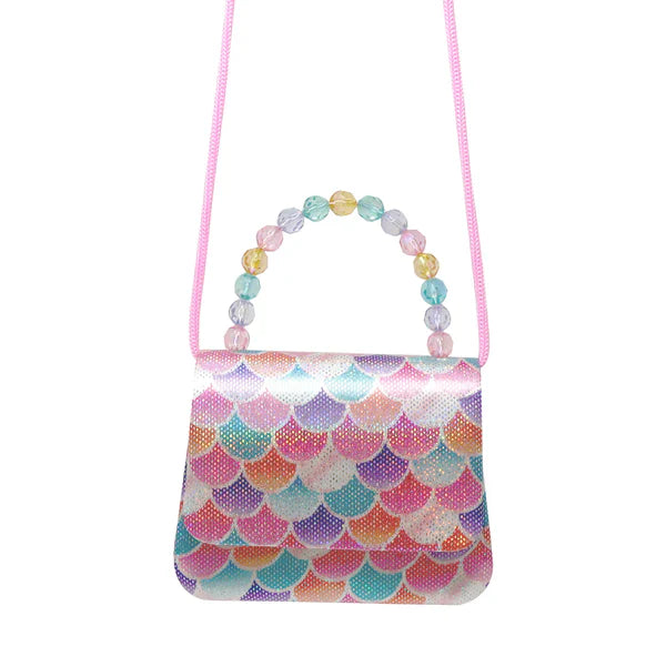 Pink Poppy Shimmering Mermaid Scale Handbag