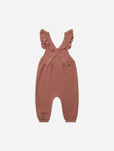 Quincy Mae Pointelle Knit Overalls - Berry