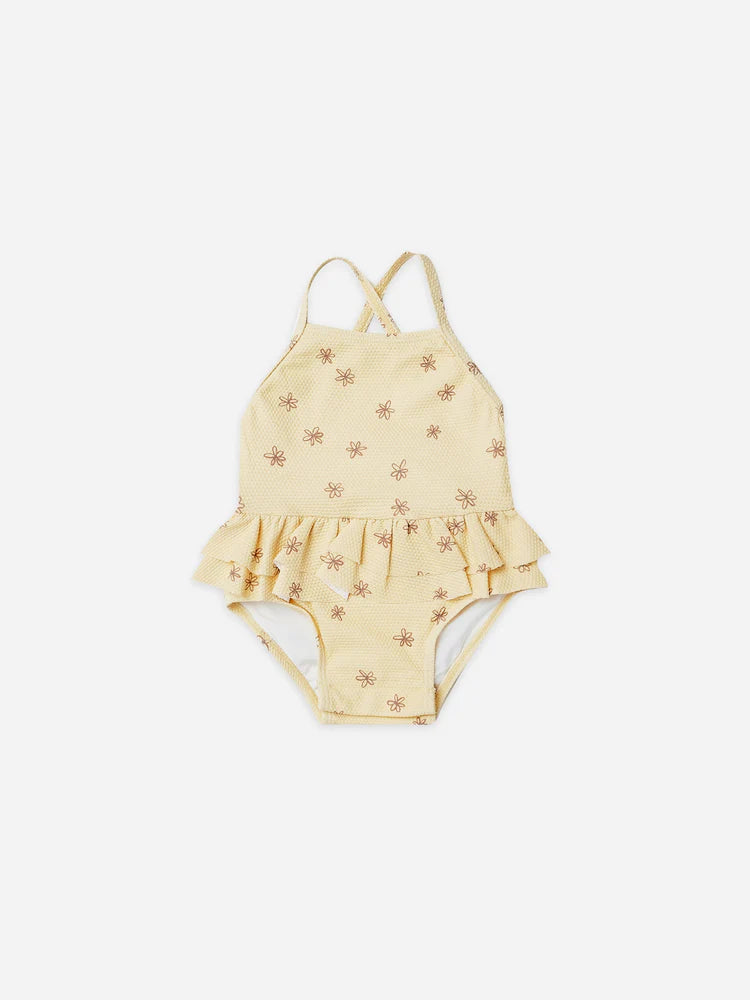 Quincy Mae Ruffled One-Piece Swimsuit - Yellow Blossom