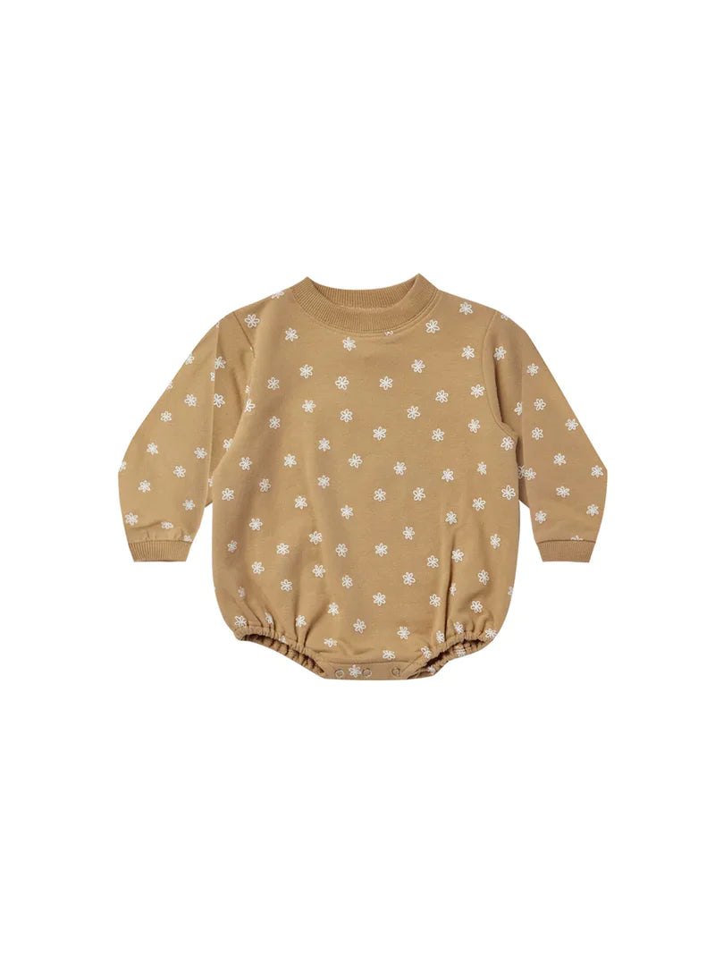 Quincy Mae Honey Daisy Bubble Fleece Romper