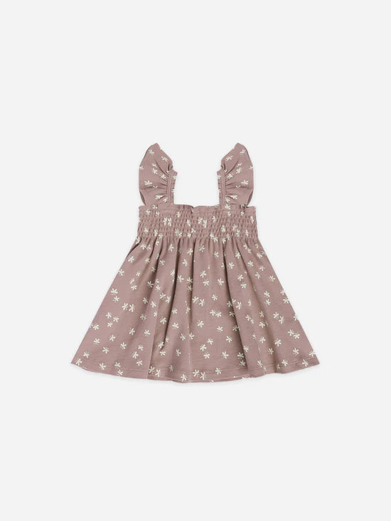 Quincy Mae Smocked Jersey Dress - Lilac Butterflies