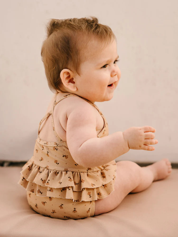 Quincy Mae Ruffled One-Piece Swimsuit - Tulips