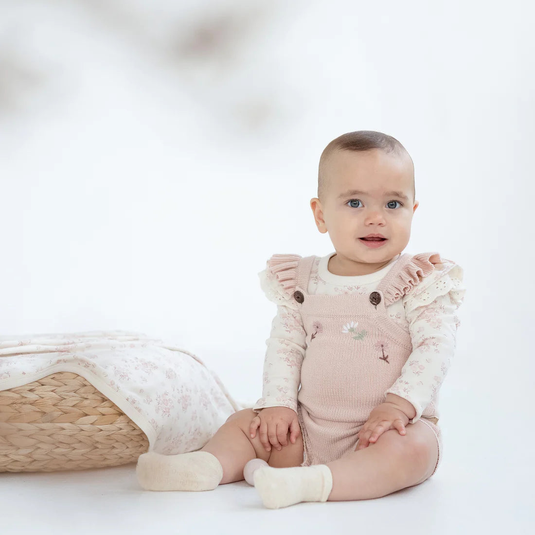 Aster & Oak Emmy Floral Flutter Onesie