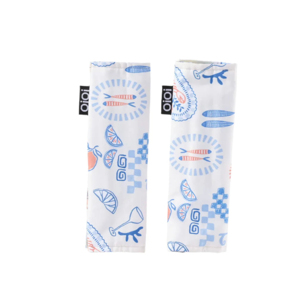 OiOi Reversible Harness Cover Set - Blue Check/Mediterranean