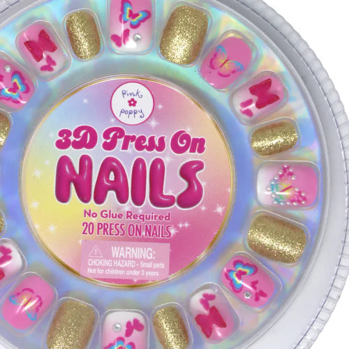3D Butterfly Press On Nails