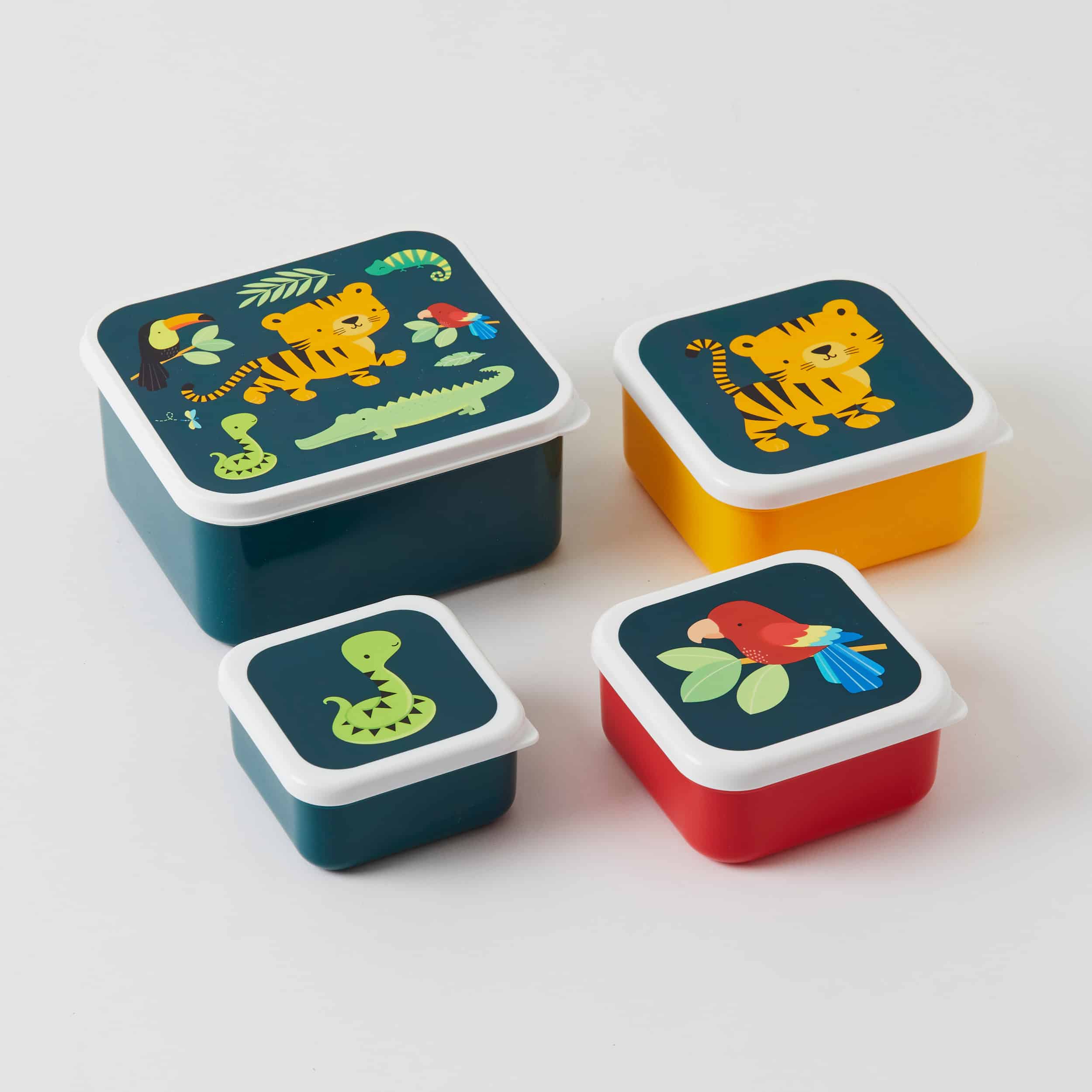 A Little Lovely Company Lunch & Snack Box - Set of 4 - Jungle Tiger
