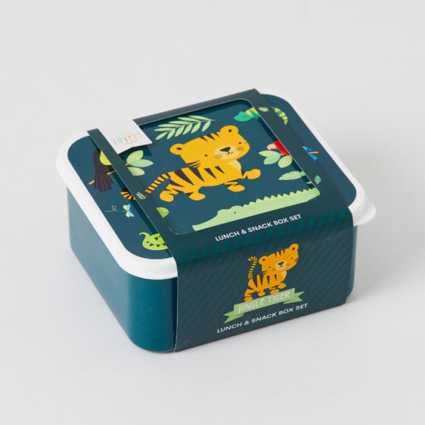 A Little Lovely Company Lunch & Snack Box - Set of 4 - Jungle Tiger