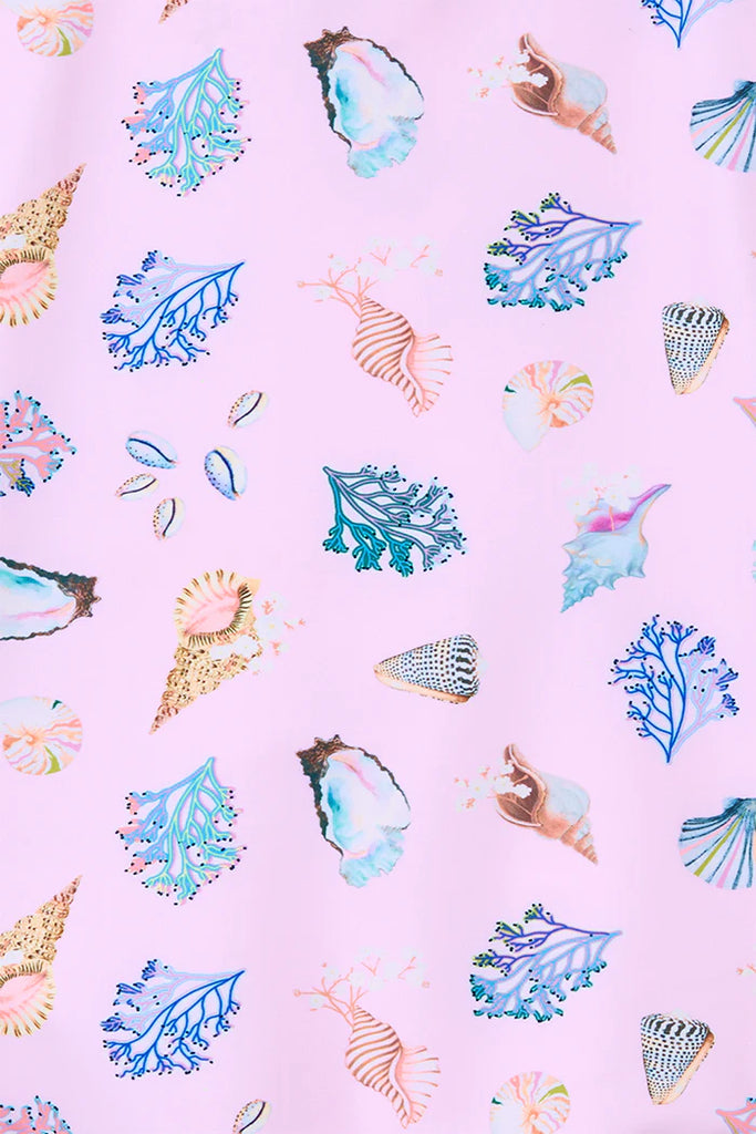 Milky Seashell Long Sleeve Swimsuit - Blossom Pink