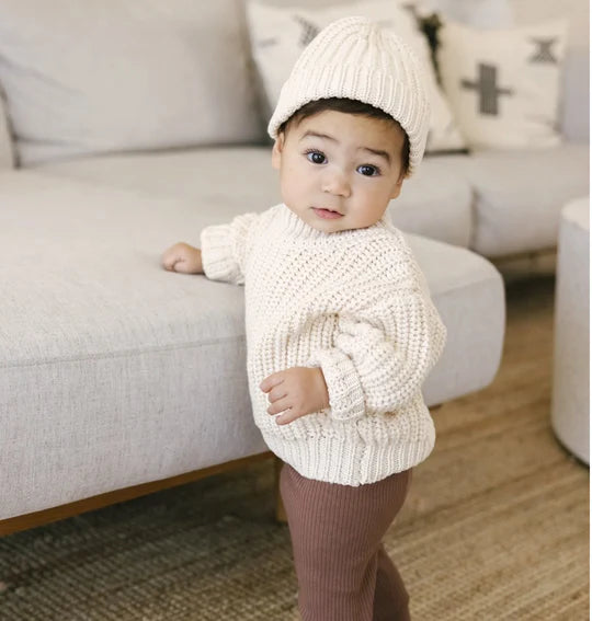 Quincy Mae Natural Chunky Knit Sweater