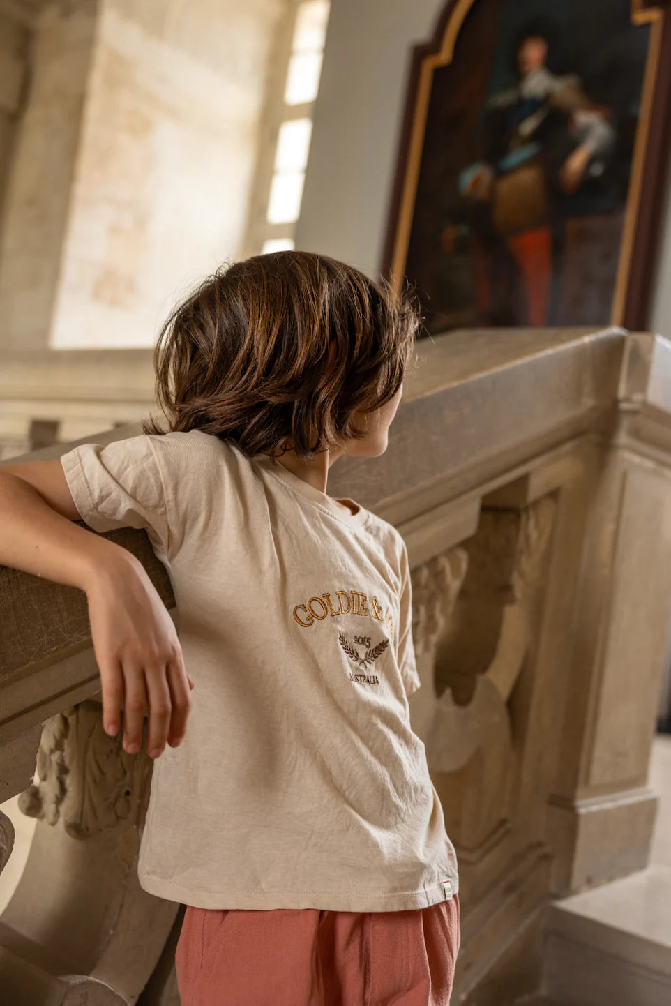 Goldie + Ace Legacy Embroidered T-Shirt - Oatmeal