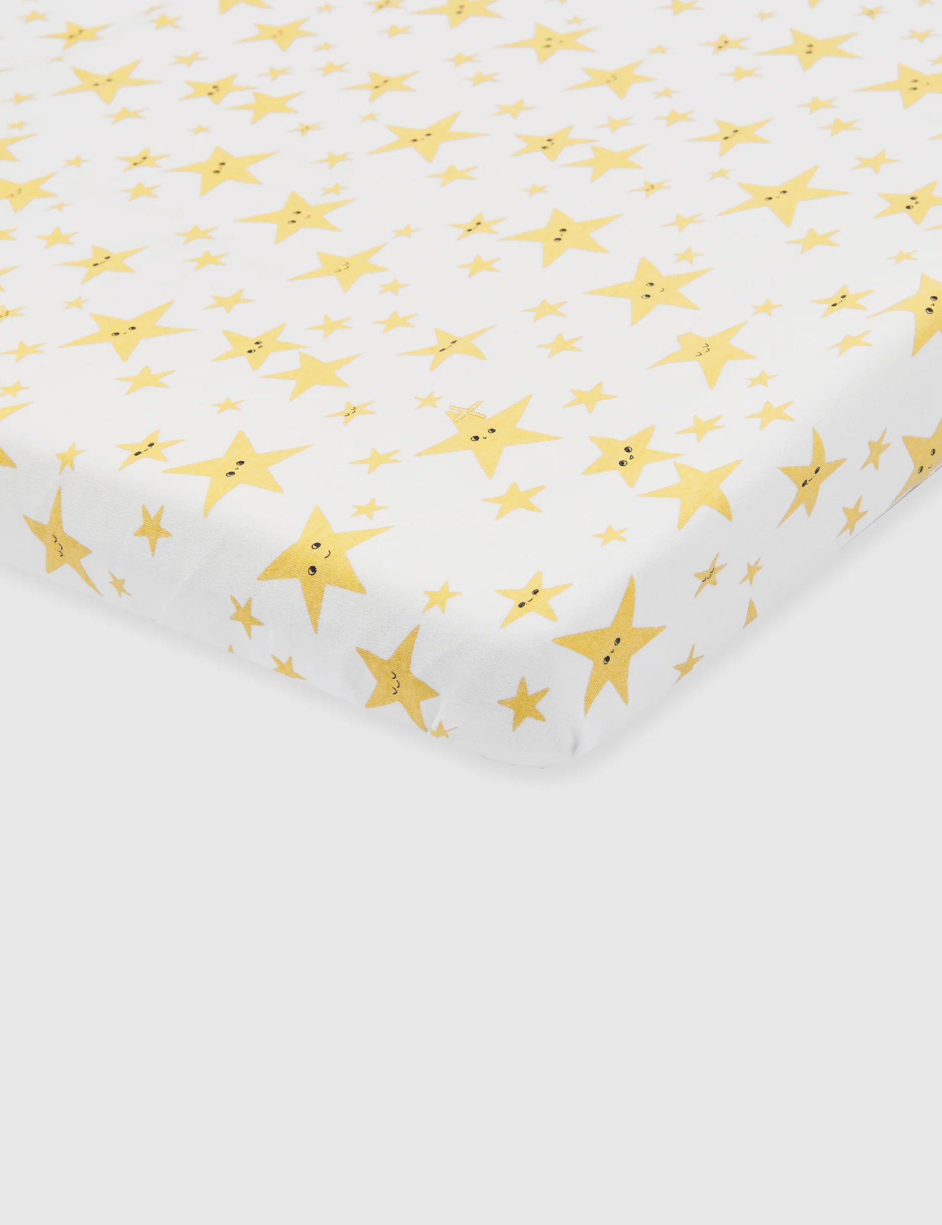 Goldie + Ace Oliver Star Fitted Bassinet Sheet - White